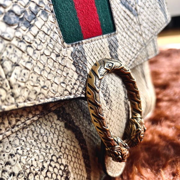 Dionysus Medium Multicolor Beige Python Leather Shoulder Bag - Picture 8 of 12